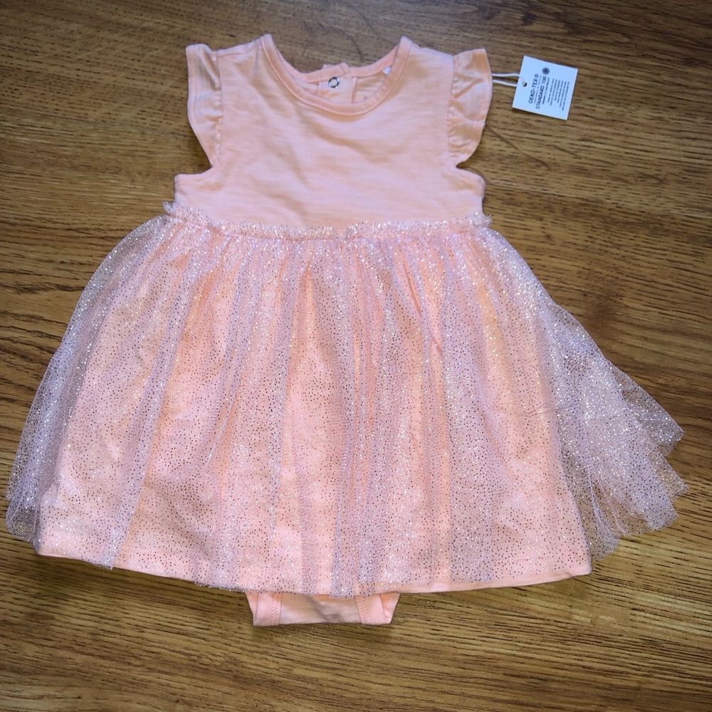 Peach Sparkle Tulle Baby Dress 6-9 months